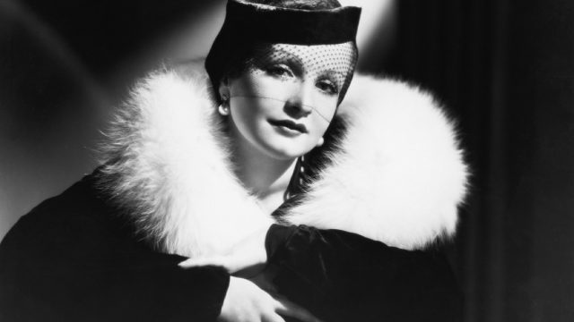 vintage photo of woman wearing a fur collar