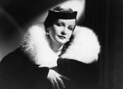 vintage photo of woman wearing a fur collar