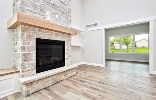 Gas fireplace in unfurnished house