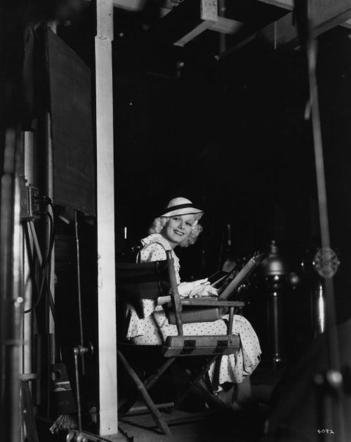 Jean Harlow on the set of "Reckless" circa 1934