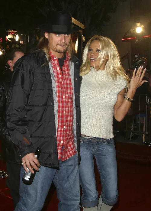 Kid Rock and Pamela Anderson at the premiere of "8 Mile" in 2002