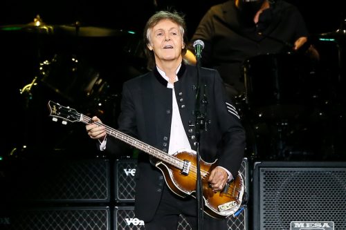 Paul McCartney performing in Uniondale, NY in 2017
