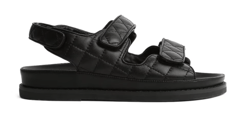 Product shot of black Tony Bianco sandals