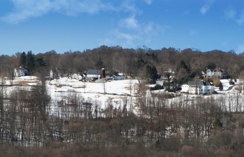 Winter scene in Ridgefield, Connecticut
