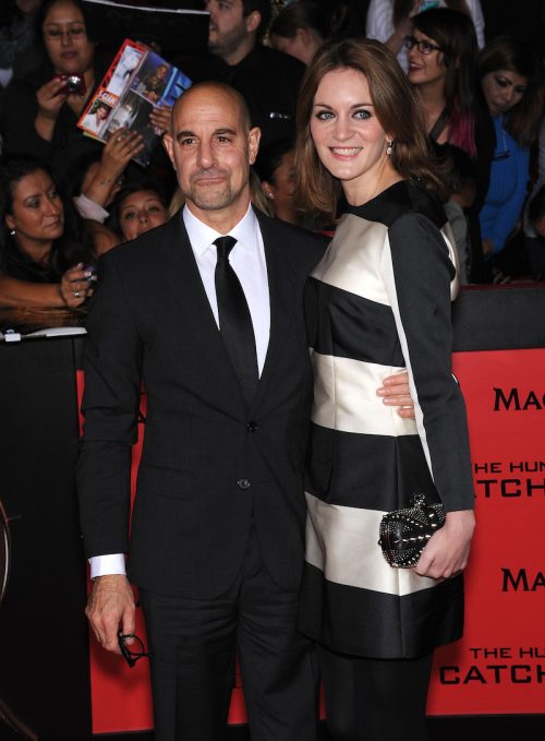 Stanley Tucci and Felicity Blunt at the premiere of "The Hunger Games: Catching Fire" in 2013