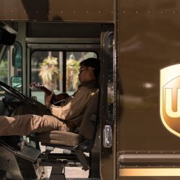 Mid day a UPS driver taking his break bringing much needed music to the city at the height of the Coronavirus shutdown.
