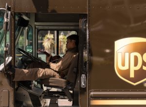 Mid day a UPS driver taking his break bringing much needed music to the city at the height of the Coronavirus shutdown.