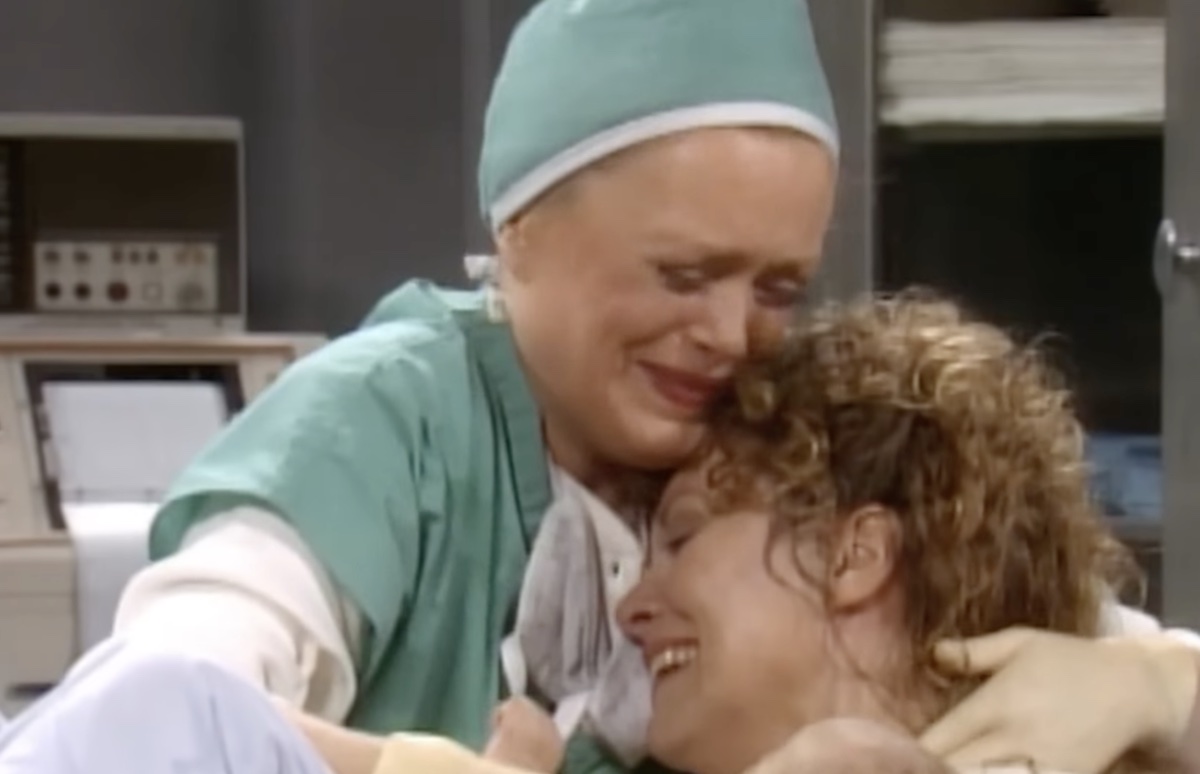 Rue McClanahan and Debra Engle in The Golden Girls