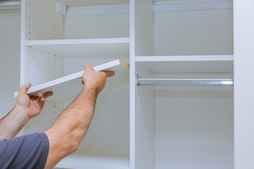 Assembling shelves for closet cabinet with home a new apartment wall installing a shelf
