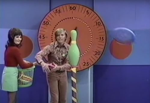 A contestant on "Beat the Clock" in 1971