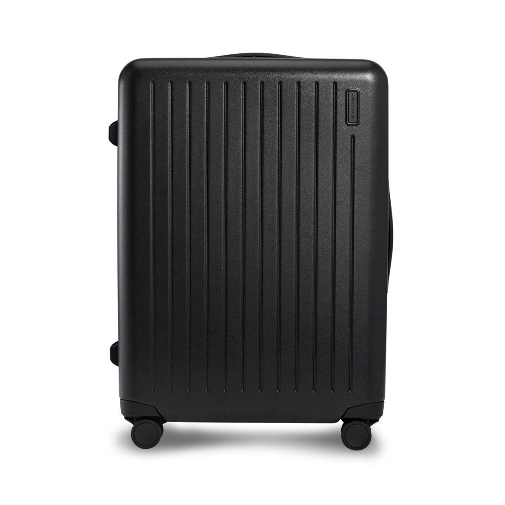 A Brandless Checked Luggage suitcase