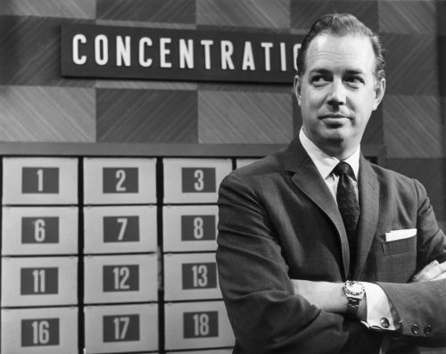 Hugh Downs on the set of "Concentration"