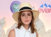 Emma Watson in the Evian VIP Suite at Wimbledon in 2023