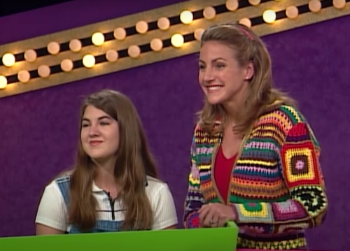 Summer Sanders and a contestant on "Figure It Out"