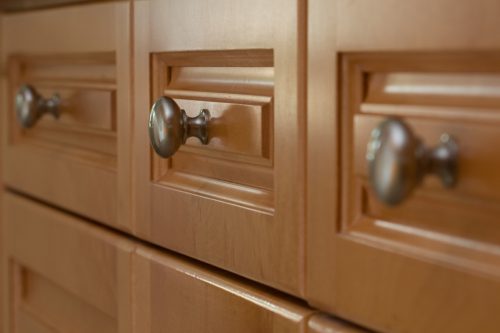 knobs on the drawers of a dresser