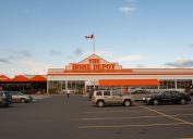 A Home Depot store sign on the front of one of their retail locations in Sydney, Nova Scotia, Canada.