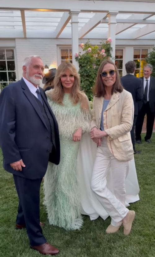 Jaclyn Smith, Kate Jackson, and another guest at Gaston Richmond's wedding