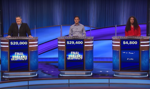 Contestants on "Jeopardy!"