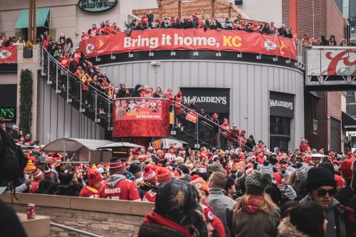 Kansas City Chiefs Fans Celebrating at the Power and Lights District