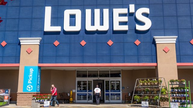 August 7, 2019 Sunnyvale / CA / USA - People shopping at Lowe’s in South San Francisco bay area