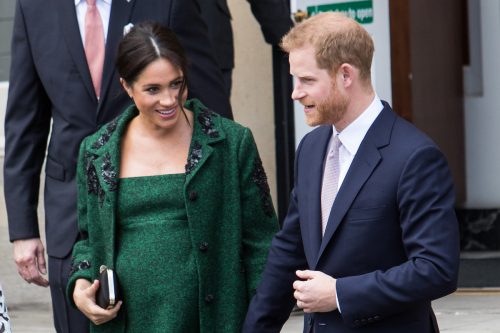 Meghan Markle and Prince Harry leaving Canada House in London in 2019
