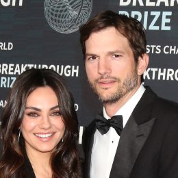 Mila Kunis and Ashton Kutcher at the Breakthrough Prize Ceremony in 2023