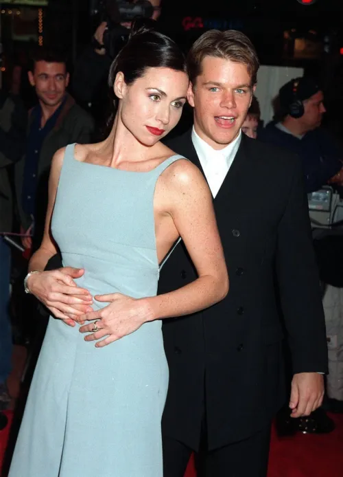 Minnie Driver and Matt Damon at the premiere of "Good Will Hunting" in 1997