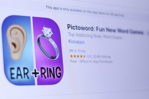 Screenshot of the download screen for the app Pictowords