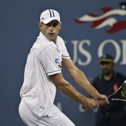 Andy Roddick playing in the 2012 US Open