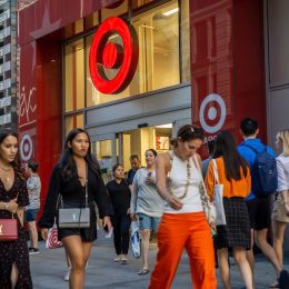 Shoppers outside a Target store in Herald Square in New York