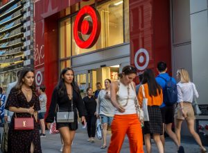 Shoppers outside a Target store in Herald Square in New York