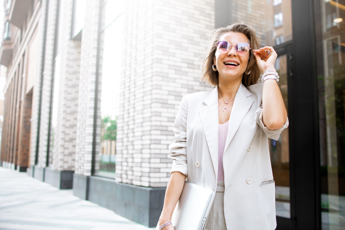 carefree confident woman