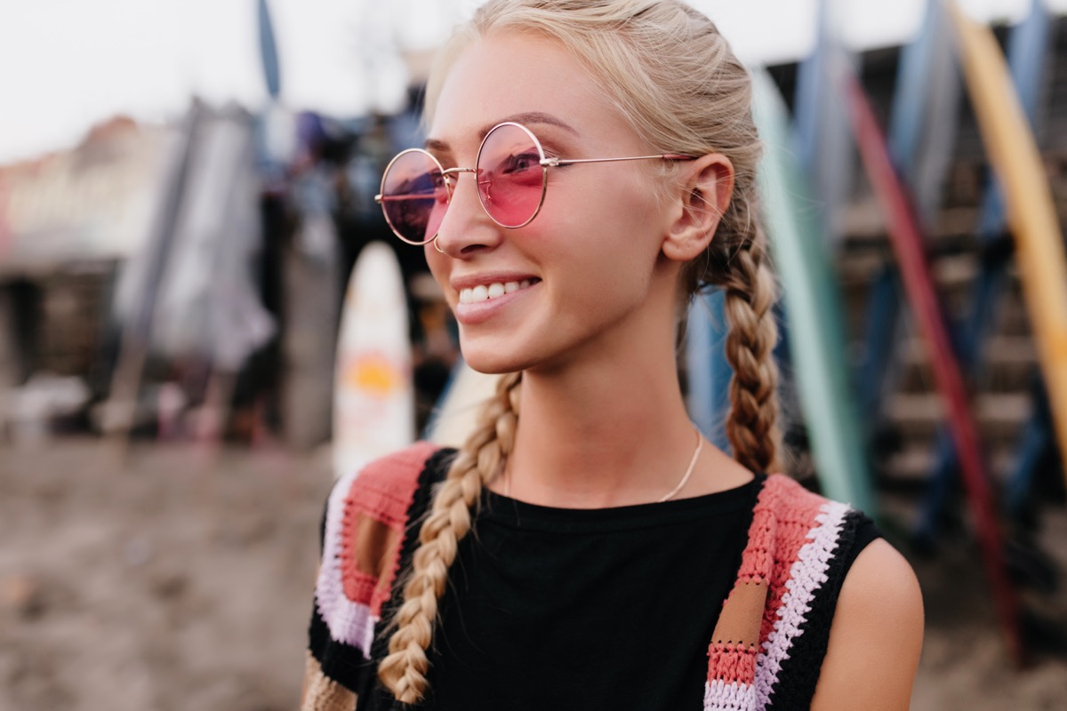 Blonde with Braids in her Hair