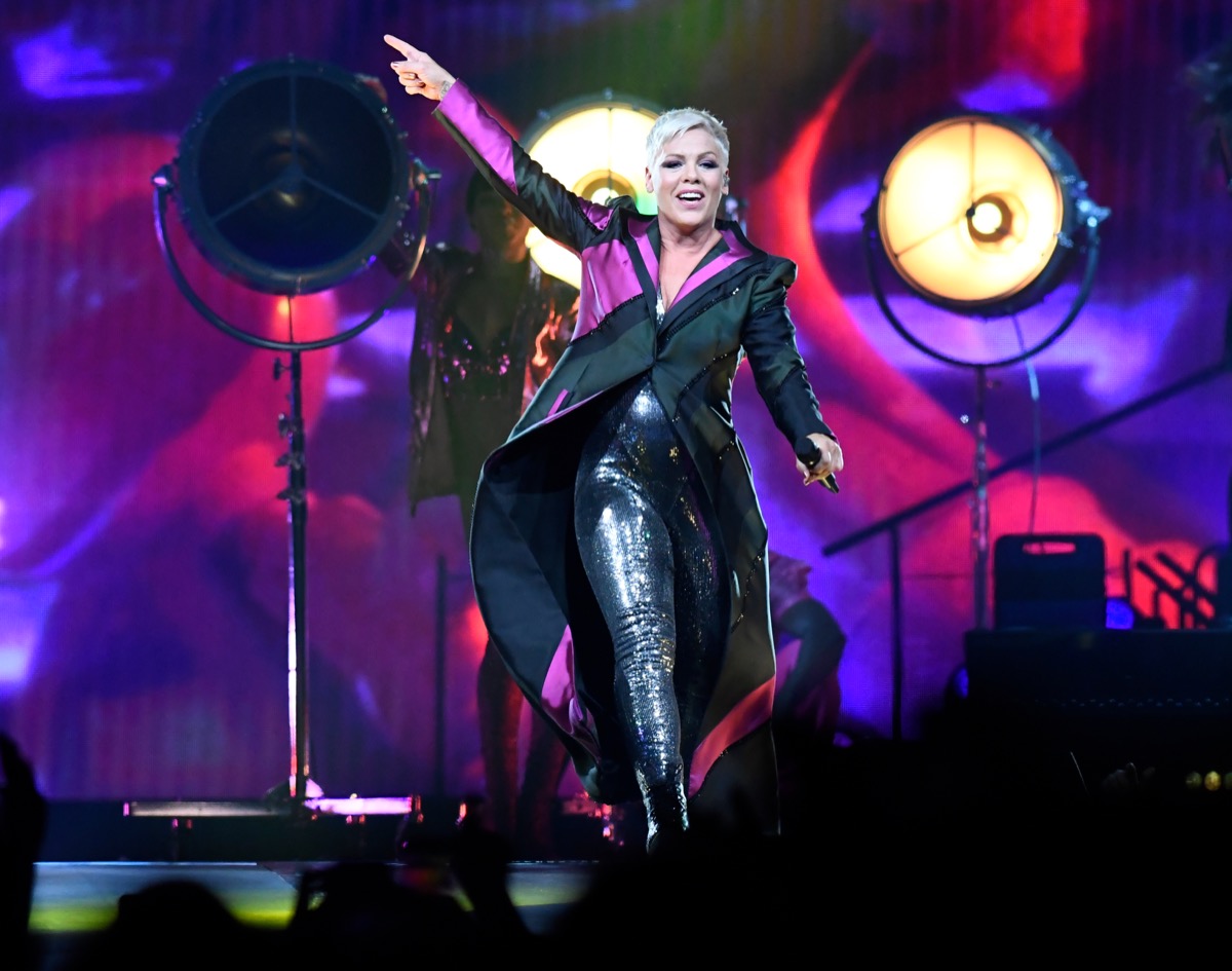 Pink performing in 2018