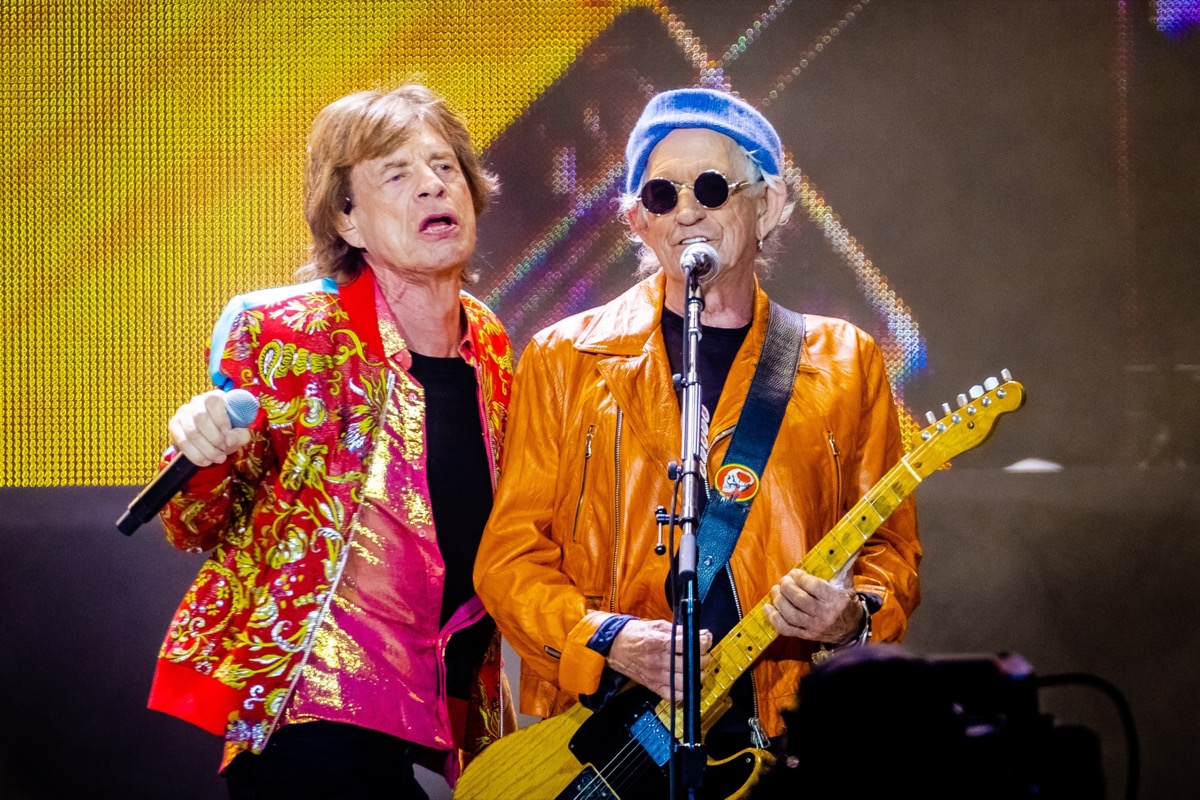 Mick Jagger and Keith Richards performing in 2022
