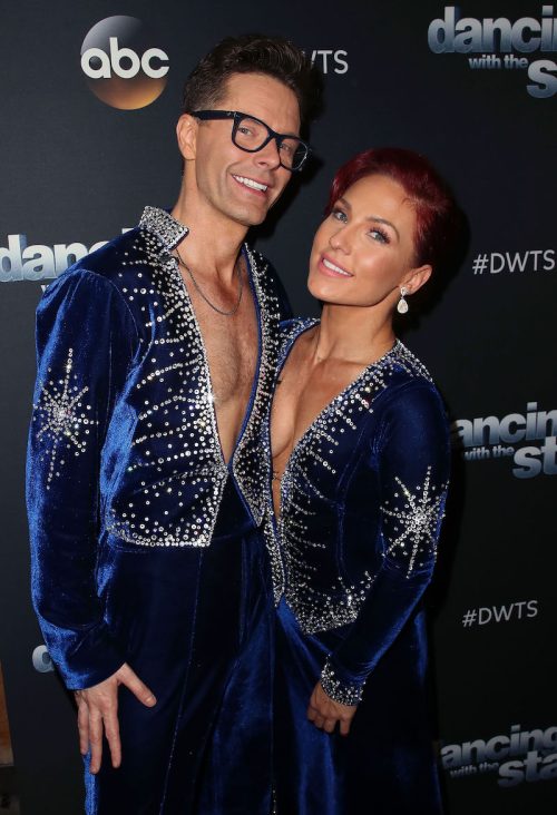 Bobby Bones and Sharna Burgess at "Dancing with the Stars" in 2018