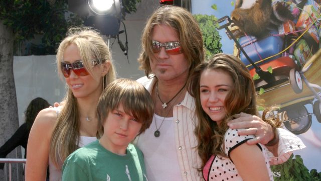 Members of the Cyrus family at the premiere of "Over the Hedge" in 2006
