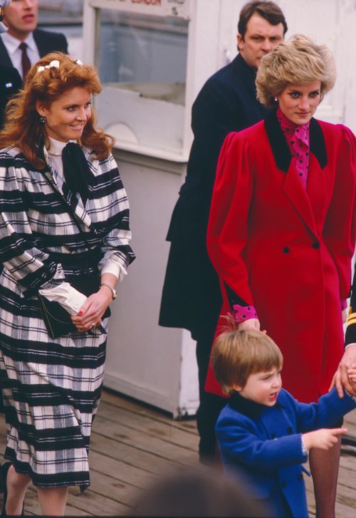 Sarah Ferguson and Princess Diana visiting the HMS Brazen in 1986