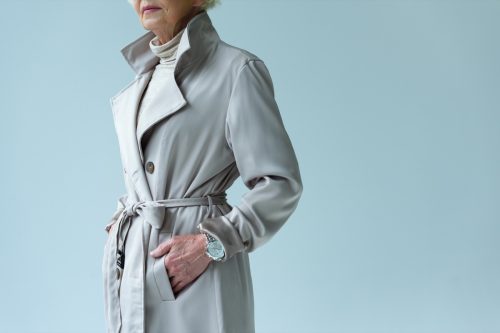 woman wearing neutral colored coat