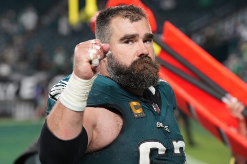 Jason Kelce at a game between the Minnesota Vikings and the Philadelphia Eagles on Sept. 14, 2023