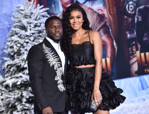 Kevin and Eniko Hart at the "Jumanji: The Next Level" premiere in 2019