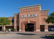 Pearland, TX, USA - February 10, 2022: People shopping at Kroger supermarket store in Pearland, TX, USA. Kroger is an American retail company that operates supermarkets.