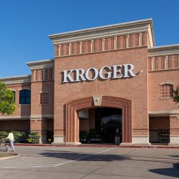 Pearland, TX, USA - February 10, 2022: People shopping at Kroger supermarket store in Pearland, TX, USA. Kroger is an American retail company that operates supermarkets.