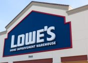 A Lowe's home improvement store sign