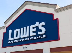 A Lowe's home improvement store sign