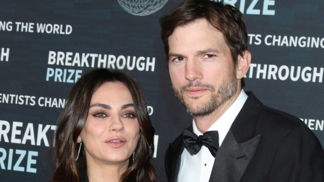 Mila Kunis and Ashton Kutcher at the Breakthrough Prize Ceremony in 2023