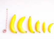 different size and shapes of bananas to represent penis size