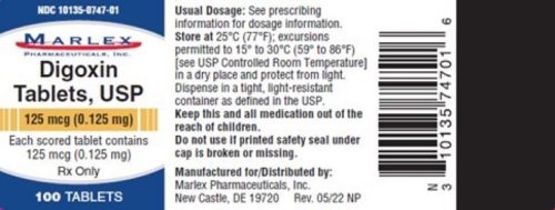 recalled digoxin tablets