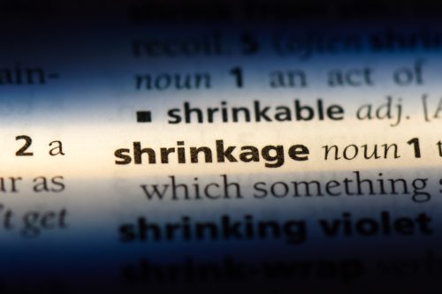 shrinkage word in a dictionary.