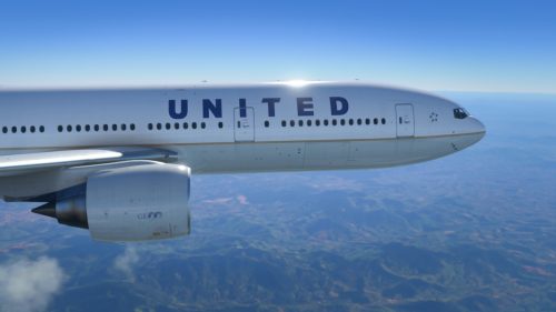 united airlines plane in-flight